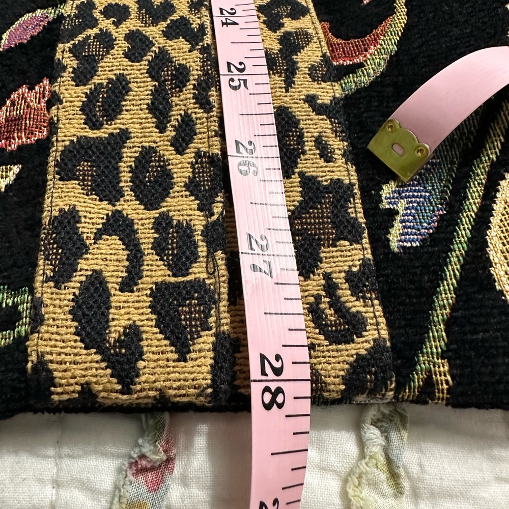 Stunning! White Stag Multicolor Floral Jacket with Leopard Trim Size L (12/14) - Picture 5 of 7